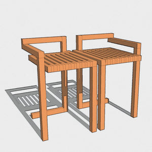 Rietveld Side Tables/Stands by Fatpatio - Quarter