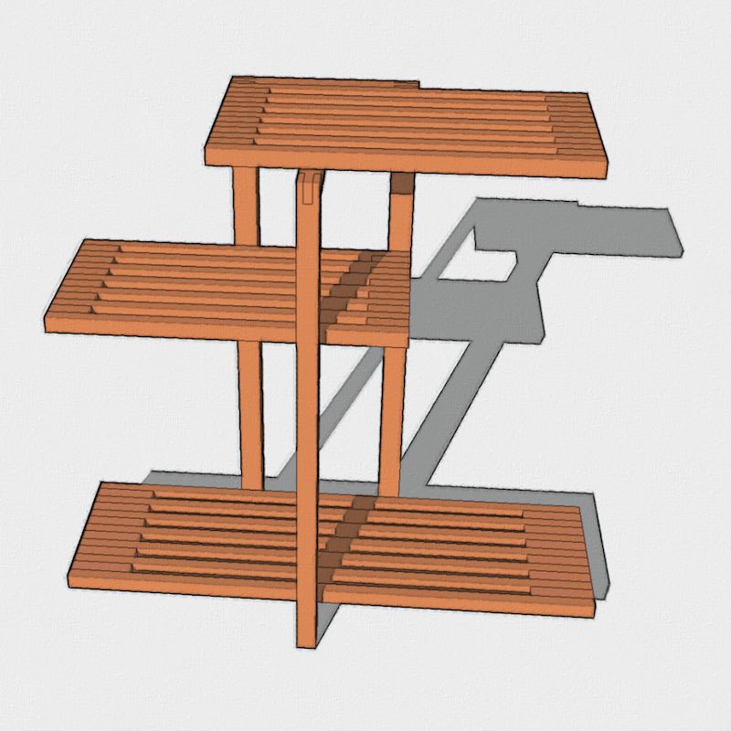 No. 17 Pagoda Bonsai Plant Stand by Fatpatio