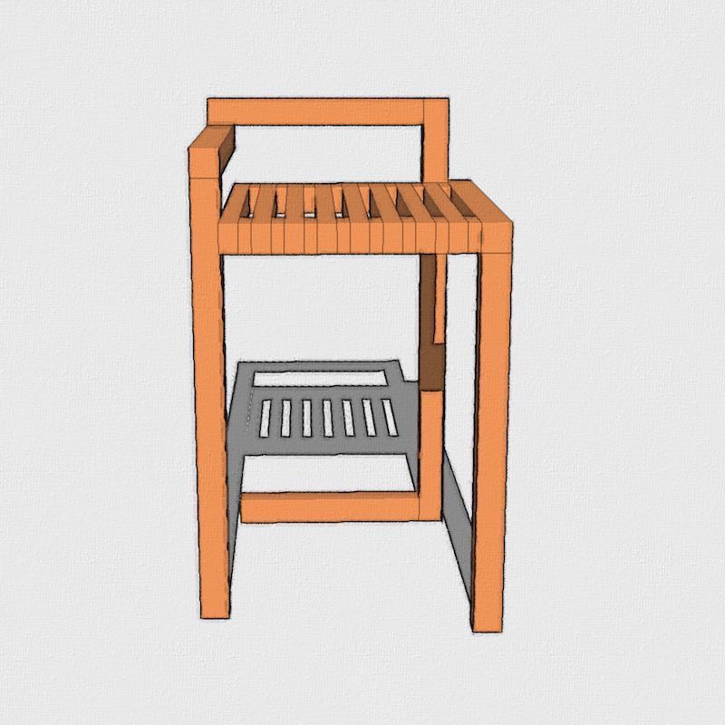 Rietveld Stand + Side Table by Fatpatio - Left